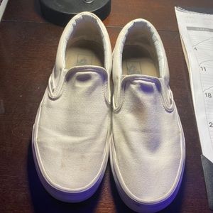 White slip on vans